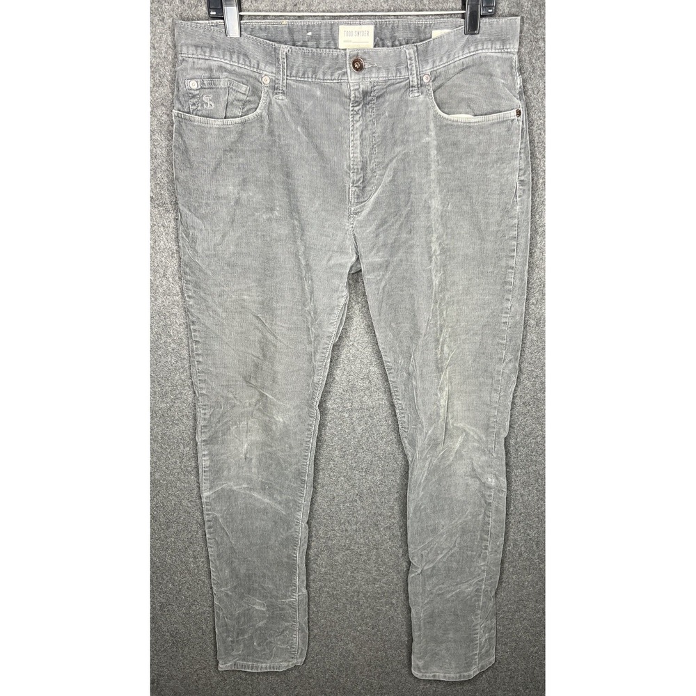 Todd Snyder Slim Fit 5 Pocket Stretch Corduroy Pants Size 32/34 Gray Men's